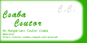 csaba csutor business card